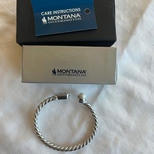 Montana Silversmiths Bracelet Women's Roped Glamour Pearl Cuff New In Box